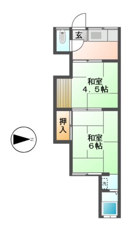 関市東福野町のアパートの間取り