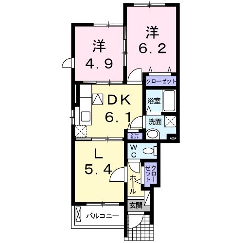 広島市安佐南区八木のアパートの間取り