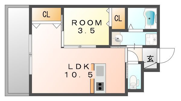 岡山市南区妹尾のマンションの間取り