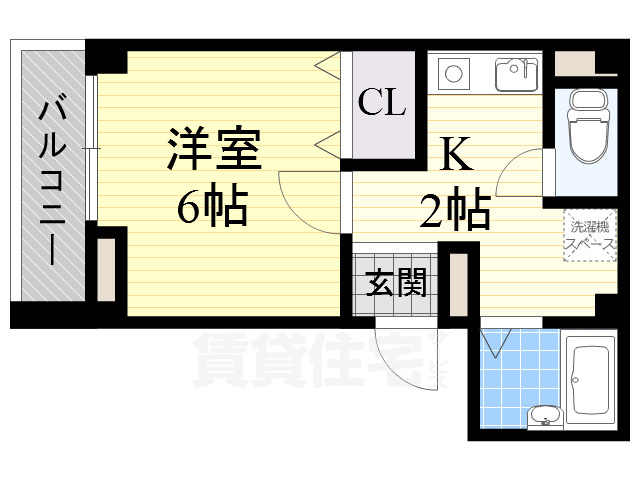 摂津市一津屋のアパートの間取り