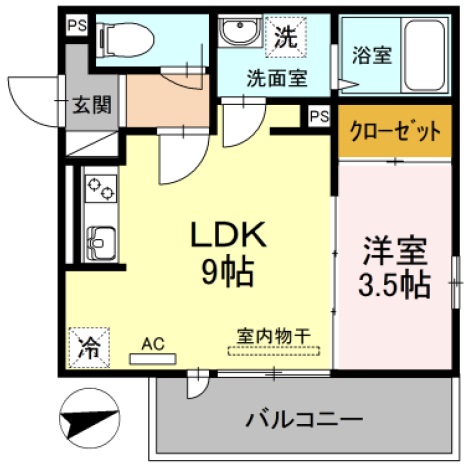 鹿児島市上荒田町のマンションの間取り