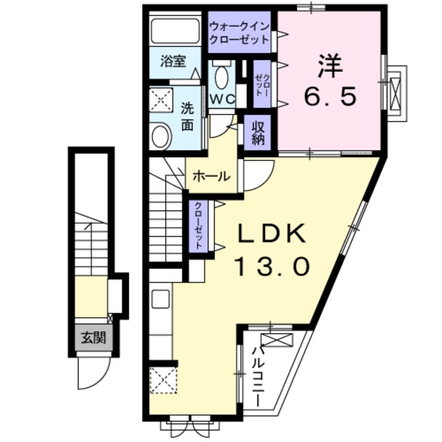 貝塚市澤のアパートの間取り