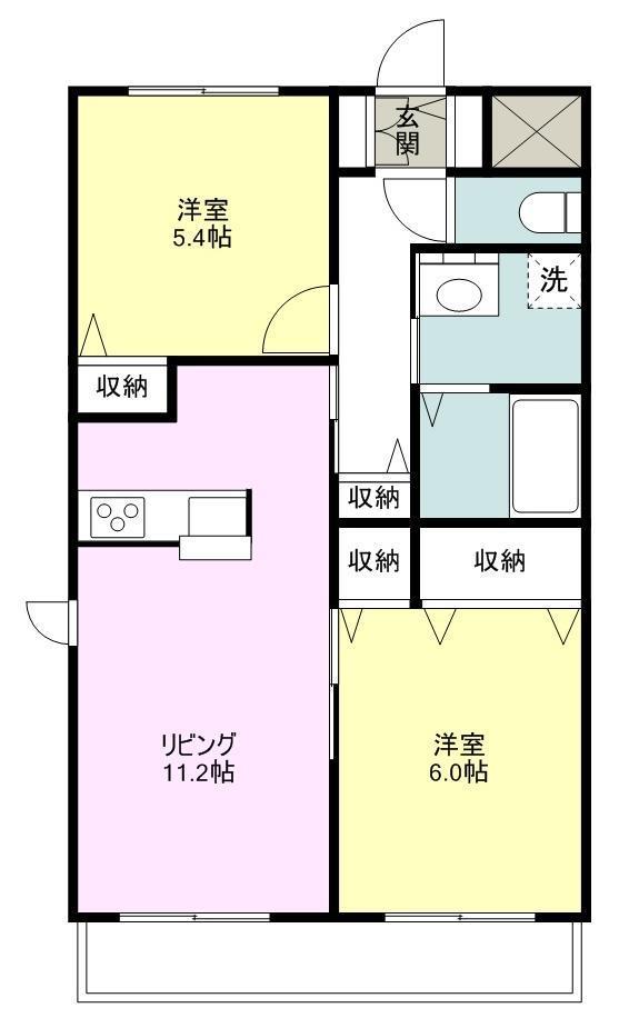 ベレオ南海神（４０４５４３０）の間取り