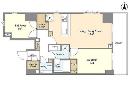 【新宿区愛住町のマンションの間取り】