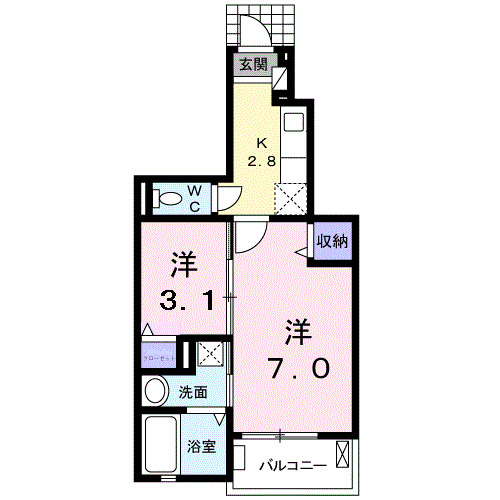 小田原市中町のアパートの間取り