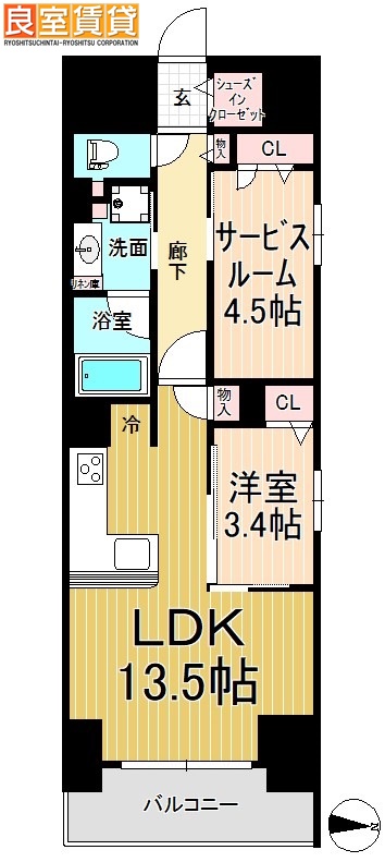 名古屋市中区栄のマンションの間取り