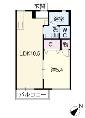 ミルトハイム川北　Ａ棟の間取り