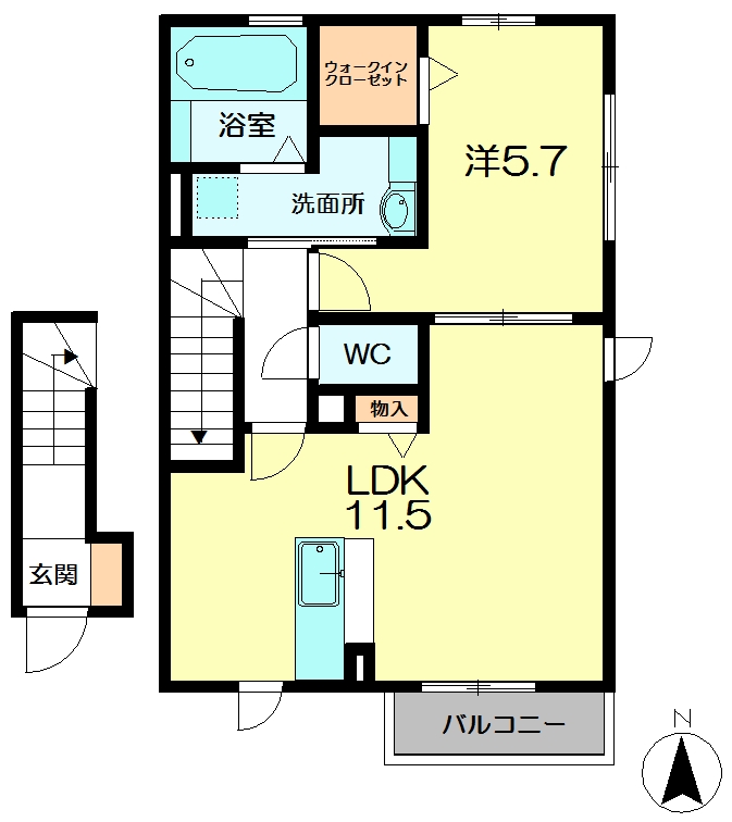 木津川市相楽のアパートの間取り