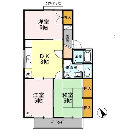 セシルパーク　A棟の間取り