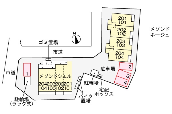 【メゾンド　シエルの駐車場】