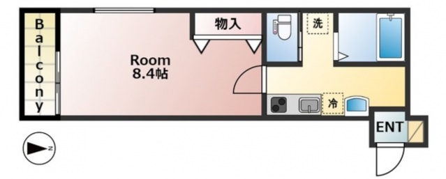 川越市西小仙波町のアパートの間取り