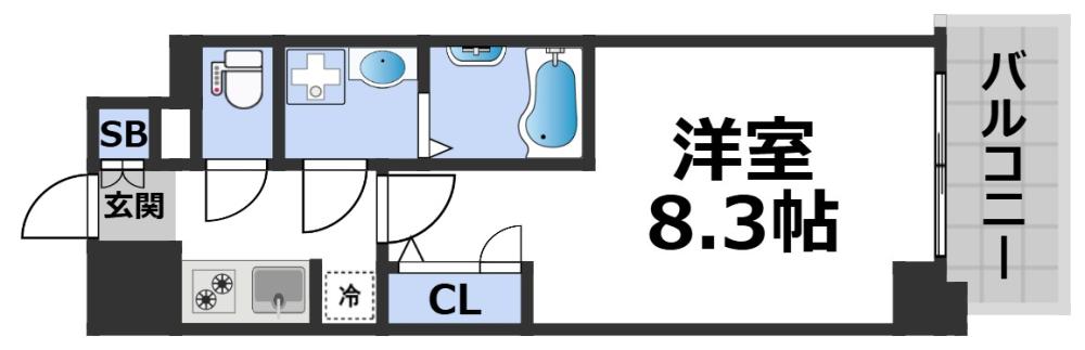 S-RESIDENCE難波大国町dominaの間取り