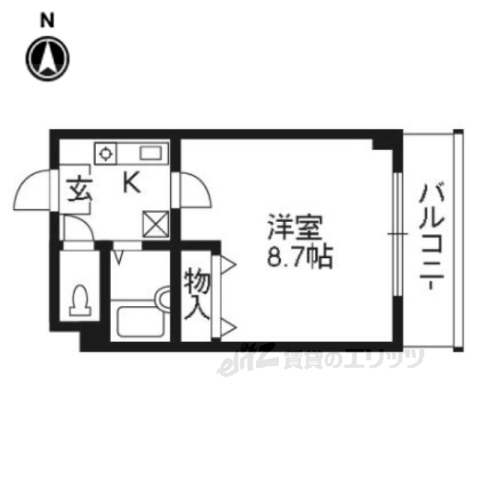 【京都市東山区亀井町のマンションの間取り】