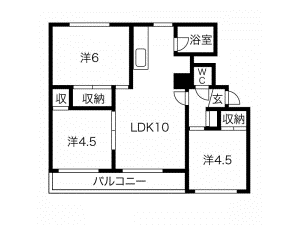 小樽市若竹町のマンションの間取り