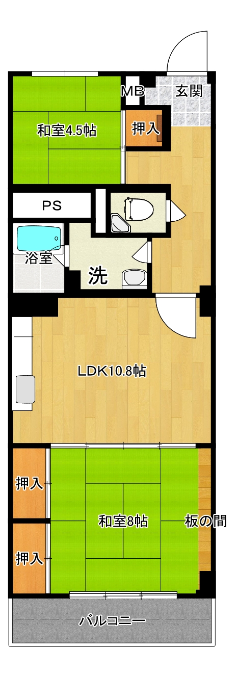 南林間リバゲインの間取り