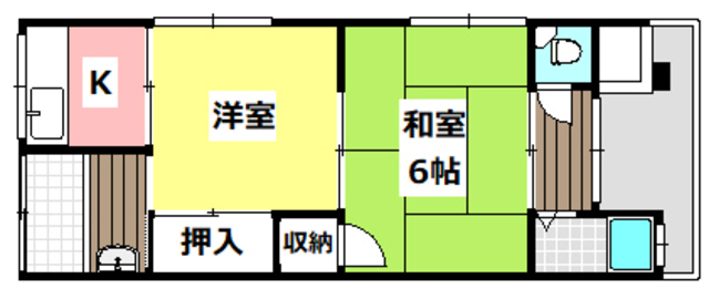 【茨木市玉水町のアパートの間取り】