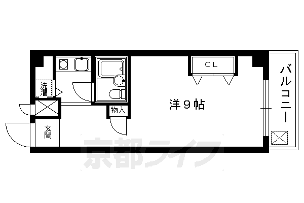 京都市中京区井筒屋町のマンションの間取り