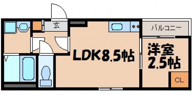 安芸郡坂町坂西のアパートの間取り