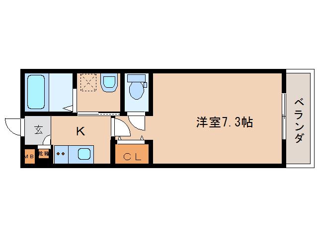 奈良市三条町のアパートの間取り