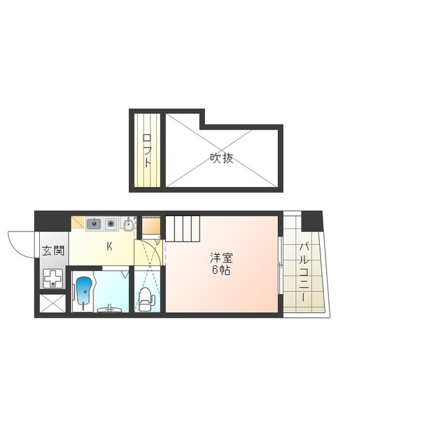 大阪市西区土佐堀のマンションの間取り