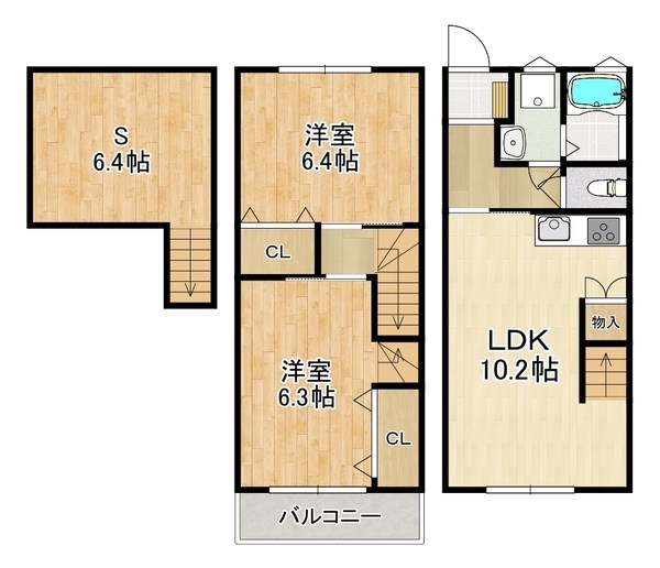 【サンロイヤル西北IIの間取り】