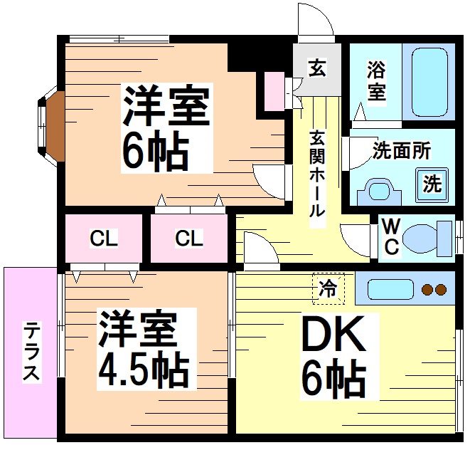 神奈川県川崎市多摩区中野島２（アパート）の賃貸物件の間取り