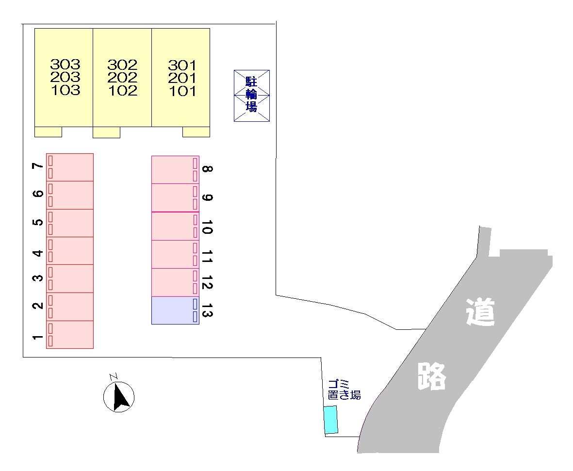 その他共有部分　駐車場配置図です