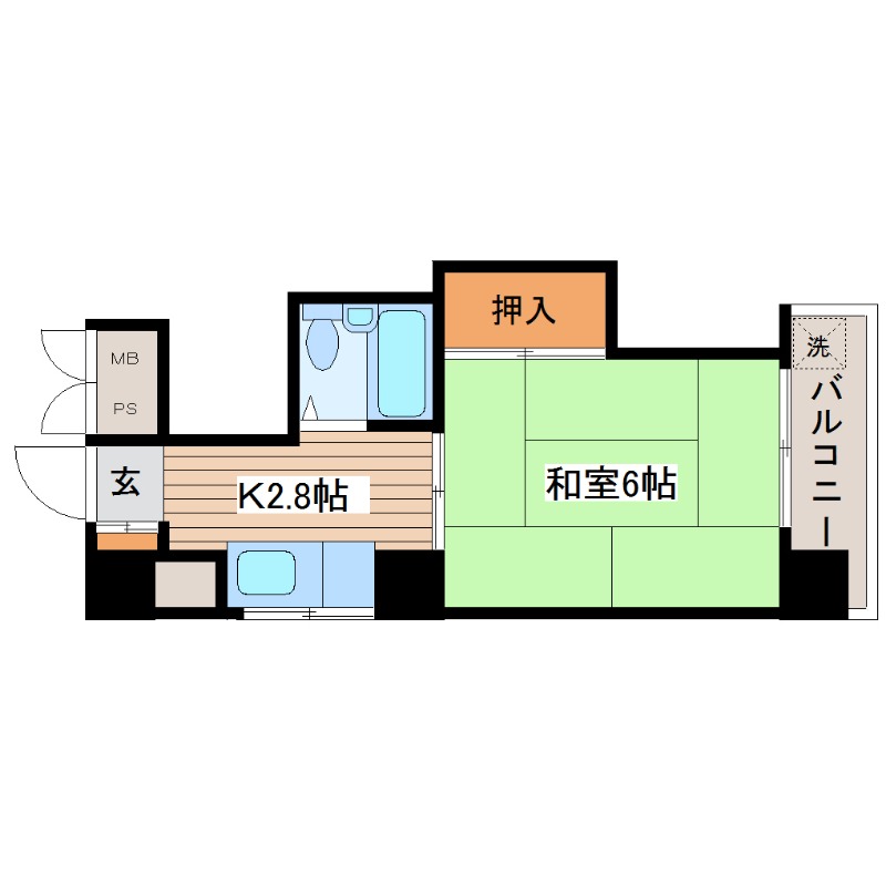 広島市中区南竹屋町のマンションの間取り