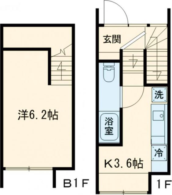 東京都世田谷区羽根木２（アパート）の賃貸物件の間取り