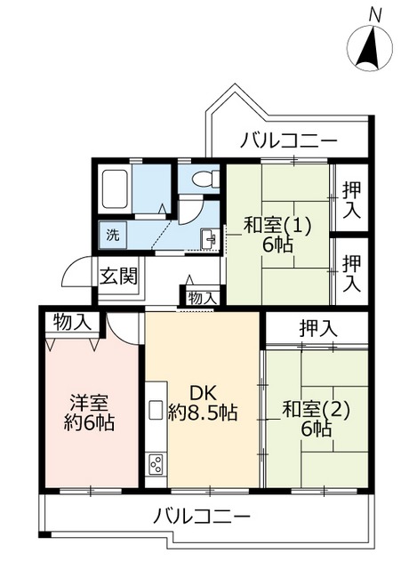 ＵＲすずかけ台ハイツ第２の間取り