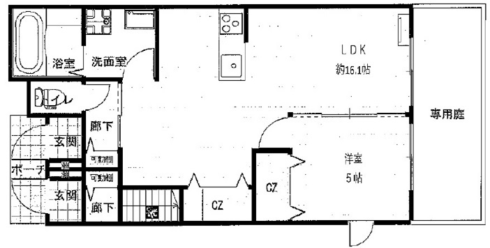 【姫路市大津区長松のアパートの間取り】