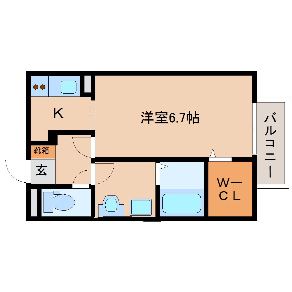 橿原市地黄町のアパートの間取り