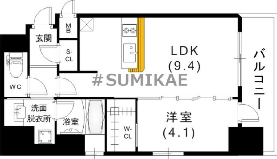 エステムコート新神戸II駅前山手の間取り