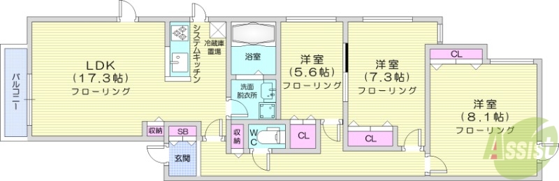 プレメゾン円山の間取り