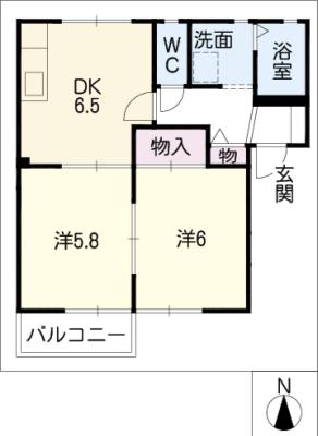 ユートピア東山Ｂ棟の間取り