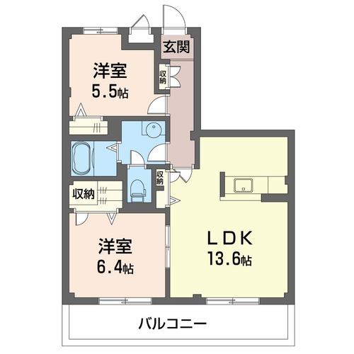 下野市文教のアパートの間取り