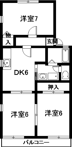 名古屋市中川区戸田のアパートの間取り