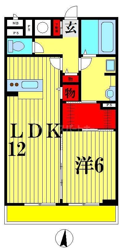 【八潮市緑町のアパートの間取り】