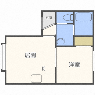 【札幌市東区北十条東のアパートの間取り】