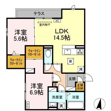 駿東郡長泉町下長窪のアパートの間取り