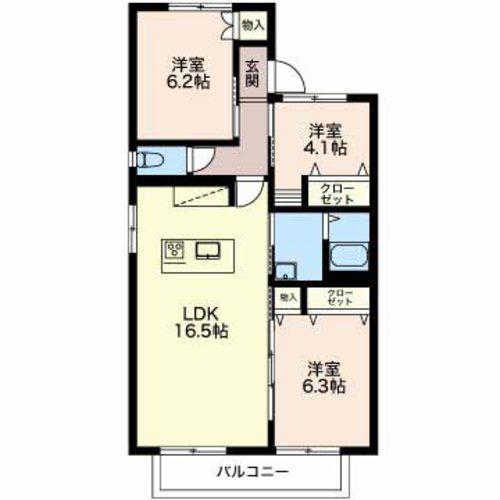 碧南市向陽町のアパートの間取り