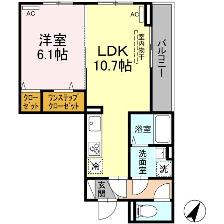 【川崎市高津区下作延のアパートの間取り】