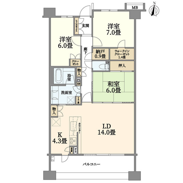 ＢＥＬＩＳＴＡ溝の口の間取り