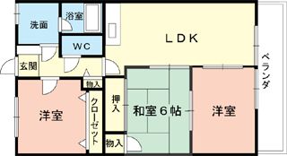 和歌山市布施屋のマンションの間取り