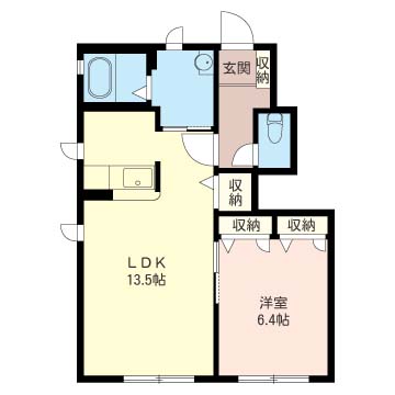 前橋市東片貝町のアパートの間取り