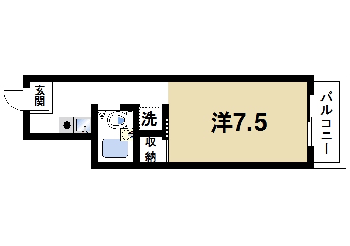 天理市田部町のマンションの間取り