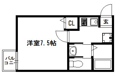 【京都市下京区西新屋敷下之町のマンションの間取り】