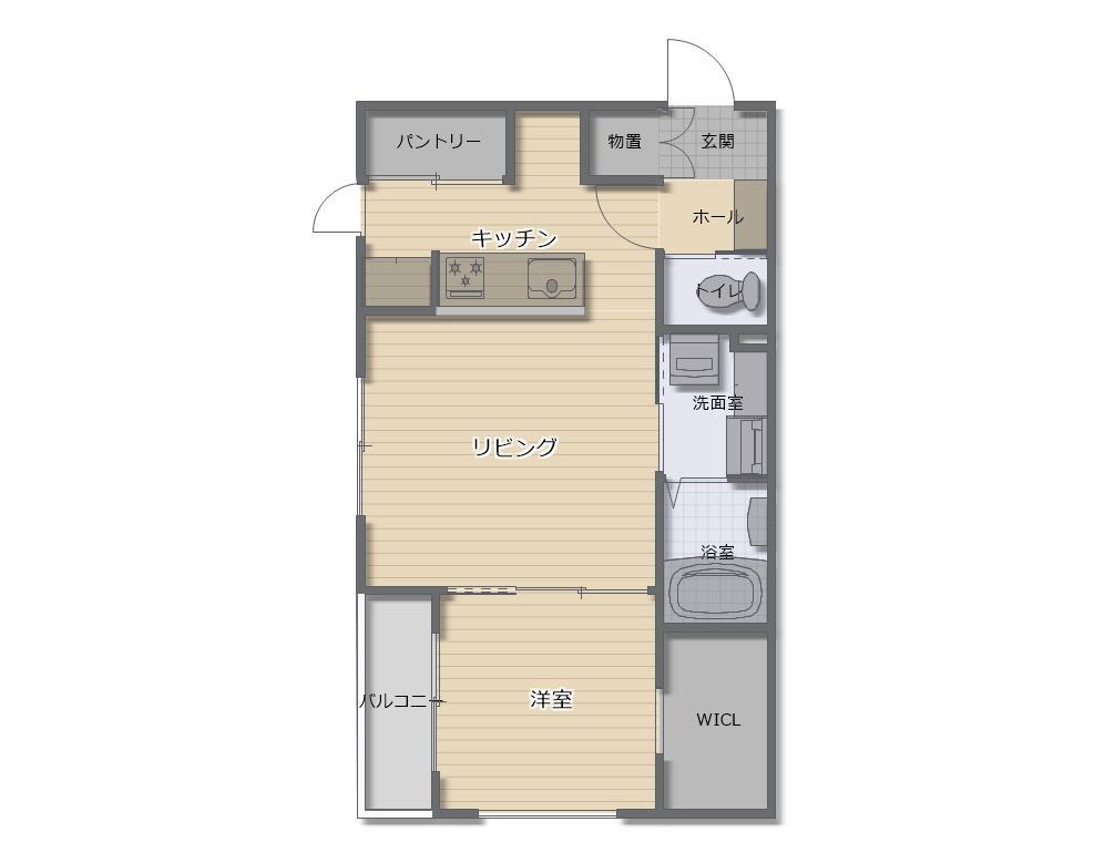 （仮）富良野日の出町ＡＰの間取り