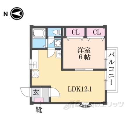 橿原市四条町のアパートの間取り