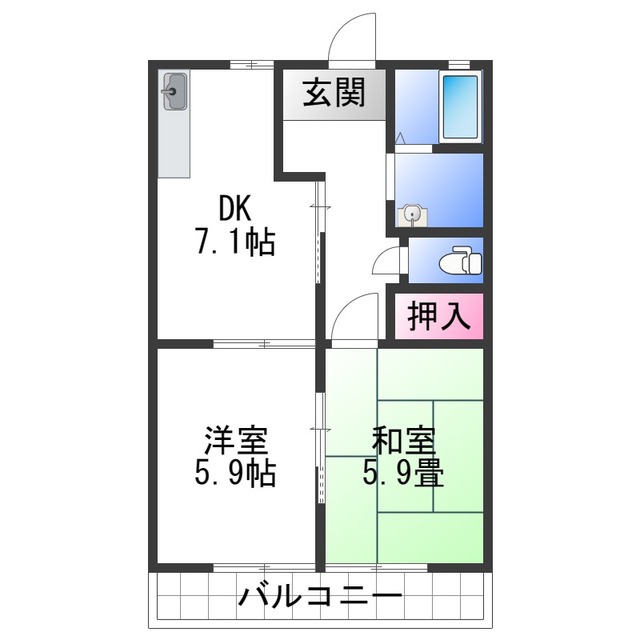 フレグランス布施屋の間取り